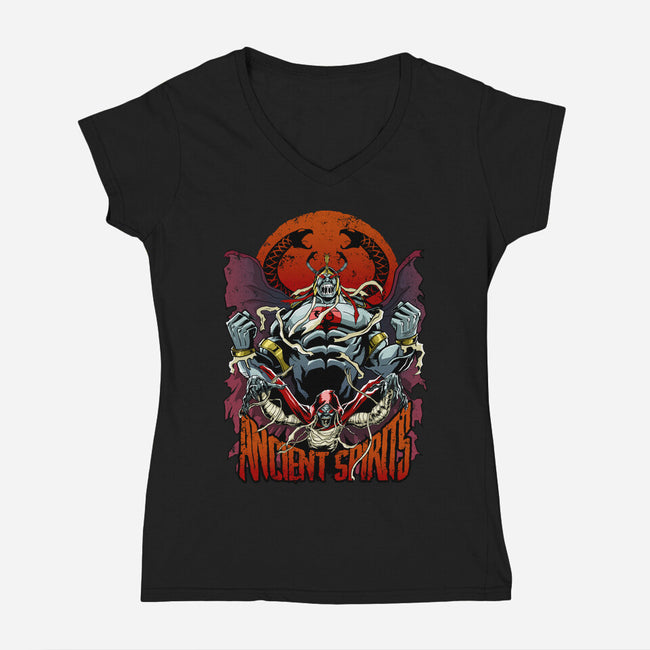 Ancient Spirits-Womens-V-Neck-Tee-Diego Oliver