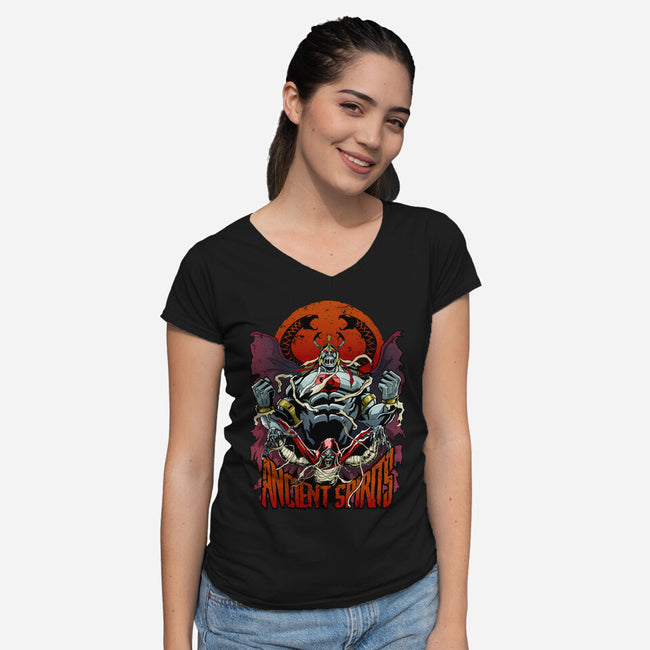 Ancient Spirits-Womens-V-Neck-Tee-Diego Oliver