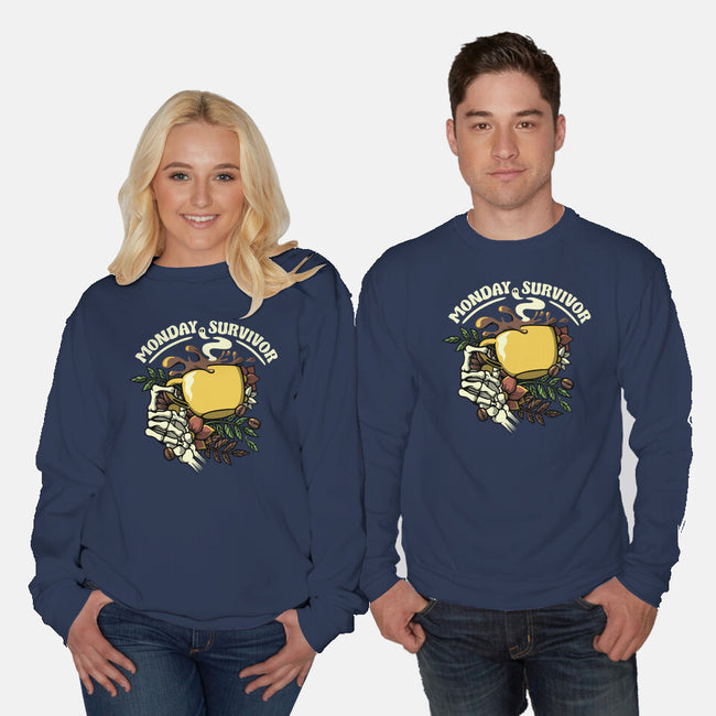 Monday Survivor-Unisex-Crew Neck-Sweatshirt-tobefonseca