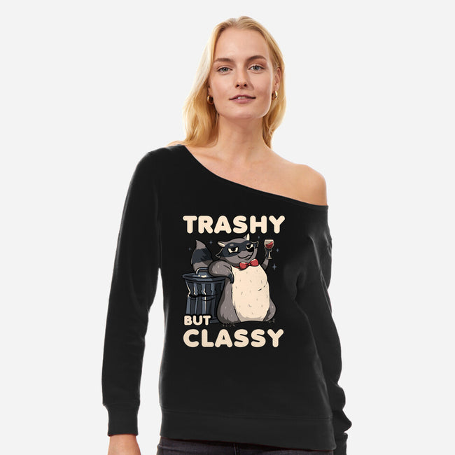 Trashy But Classy-Womens-Off Shoulder-Sweatshirt-tobefonseca