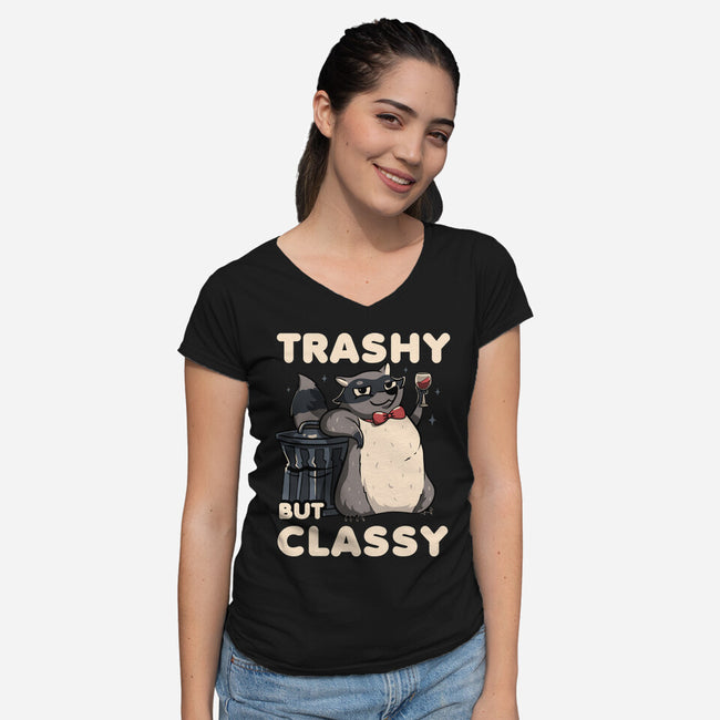 Trashy But Classy-Womens-V-Neck-Tee-tobefonseca