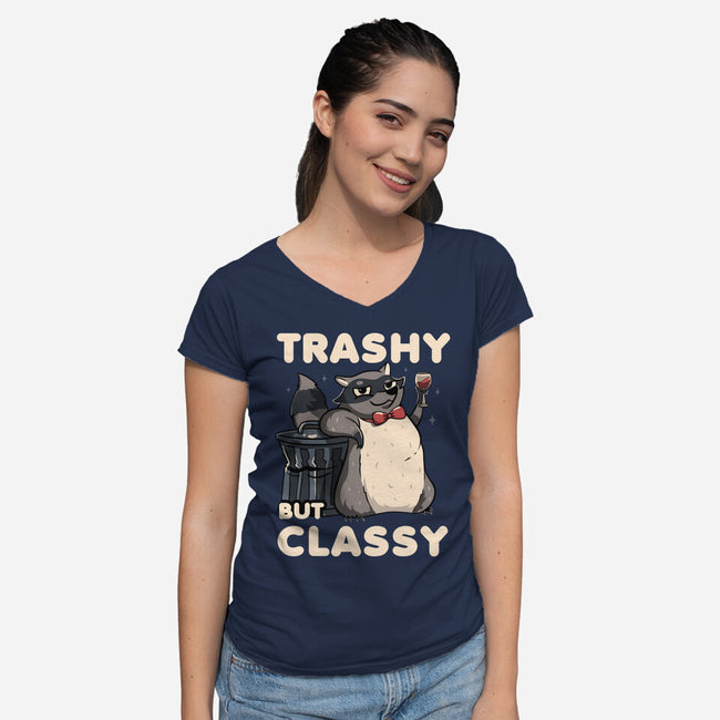 Trashy But Classy-Womens-V-Neck-Tee-tobefonseca