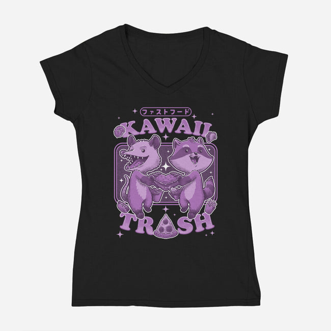 Fastfood Trash Animals-Womens-V-Neck-Tee-Studio Mootant