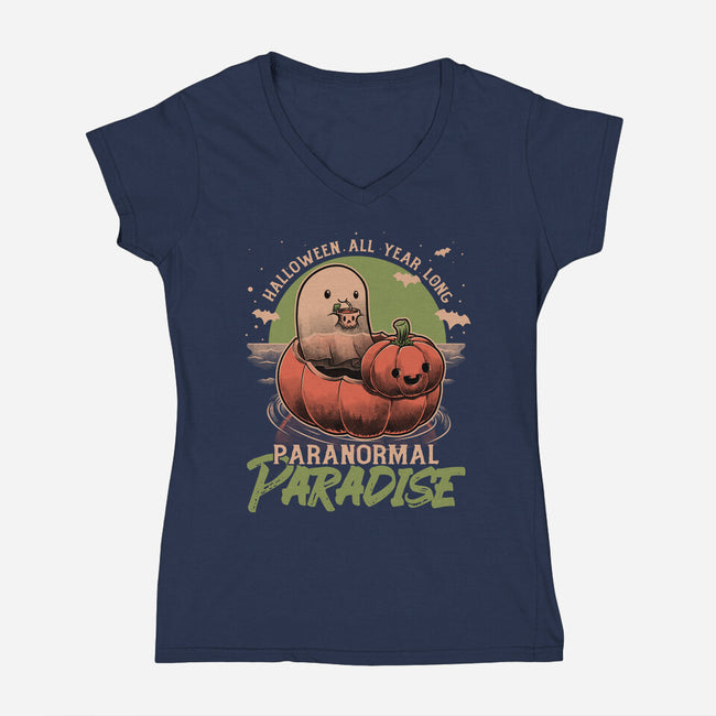 Paranormal Paradise-Womens-V-Neck-Tee-Studio Mootant