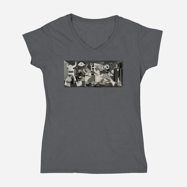 Holy Guernica-Womens-V-Neck-Tee-retrodivision