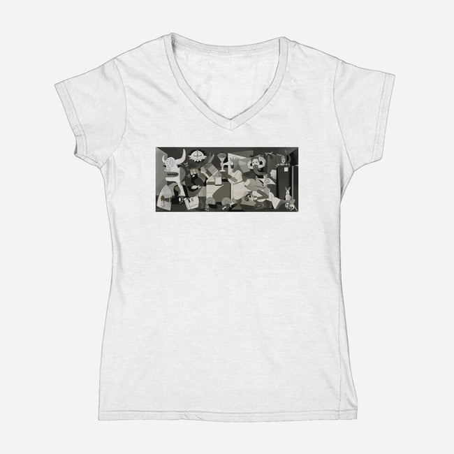 Holy Guernica-Womens-V-Neck-Tee-retrodivision