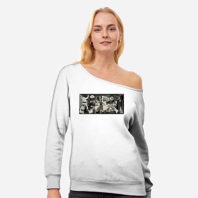 Holy Guernica-Womens-Off Shoulder-Sweatshirt-retrodivision