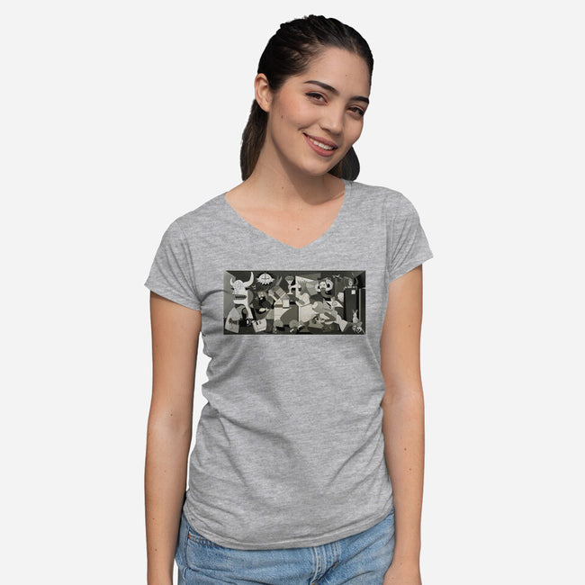 Holy Guernica-Womens-V-Neck-Tee-retrodivision