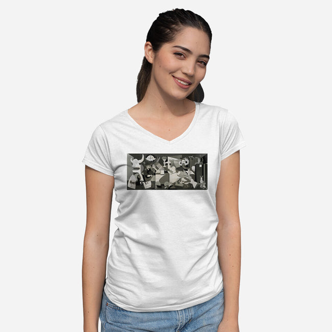 Holy Guernica-Womens-V-Neck-Tee-retrodivision