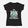 Rock Bottom-Womens-V-Neck-Tee-RoboMega