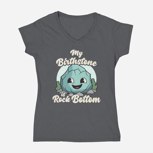 Rock Bottom-Womens-V-Neck-Tee-RoboMega