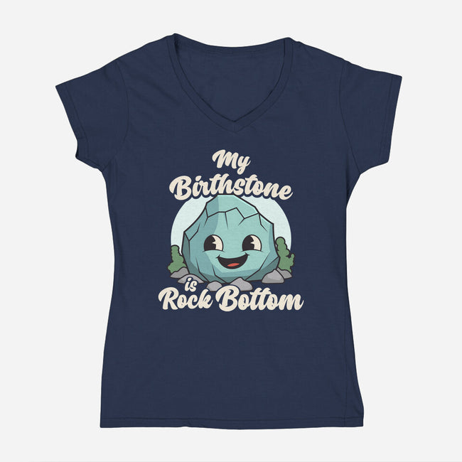 Rock Bottom-Womens-V-Neck-Tee-RoboMega