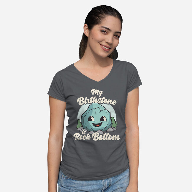 Rock Bottom-Womens-V-Neck-Tee-RoboMega