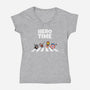 Hero Time-Womens-V-Neck-Tee-MaxoArt