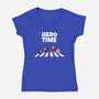 Hero Time-Womens-V-Neck-Tee-MaxoArt