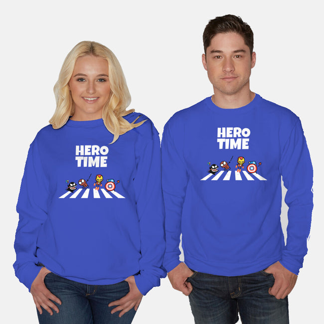 Hero Time-Unisex-Crew Neck-Sweatshirt-MaxoArt