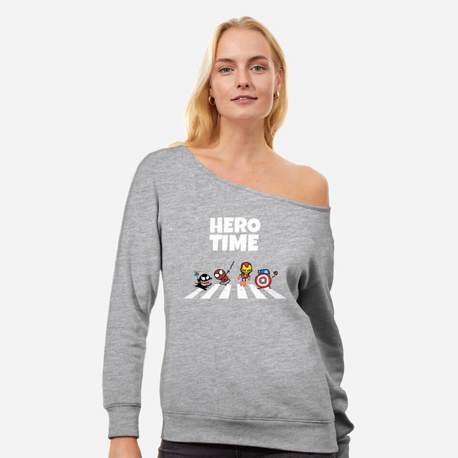 Hero Time-Womens-Off Shoulder-Sweatshirt-MaxoArt