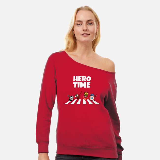 Hero Time-Womens-Off Shoulder-Sweatshirt-MaxoArt