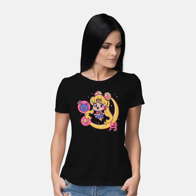 Cute Sailor Moon-Womens-Basic-Tee-Ca Mask