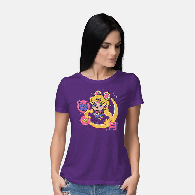 Cute Sailor Moon-Womens-Basic-Tee-Ca Mask