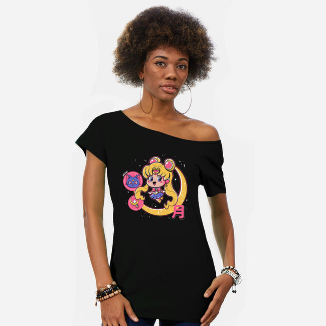 Cute Sailor Moon-Womens-Off Shoulder-Tee-Ca Mask