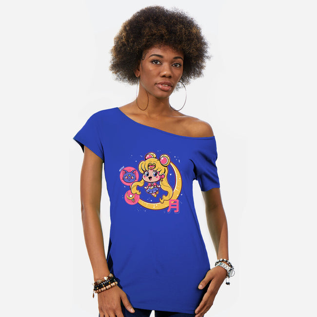 Cute Sailor Moon-Womens-Off Shoulder-Tee-Ca Mask