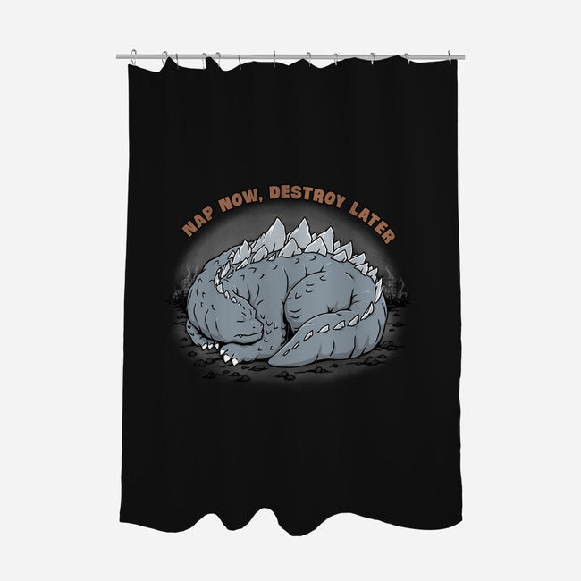 Nap Now Destroy Later-None-Polyester-Shower Curtain-pigboom