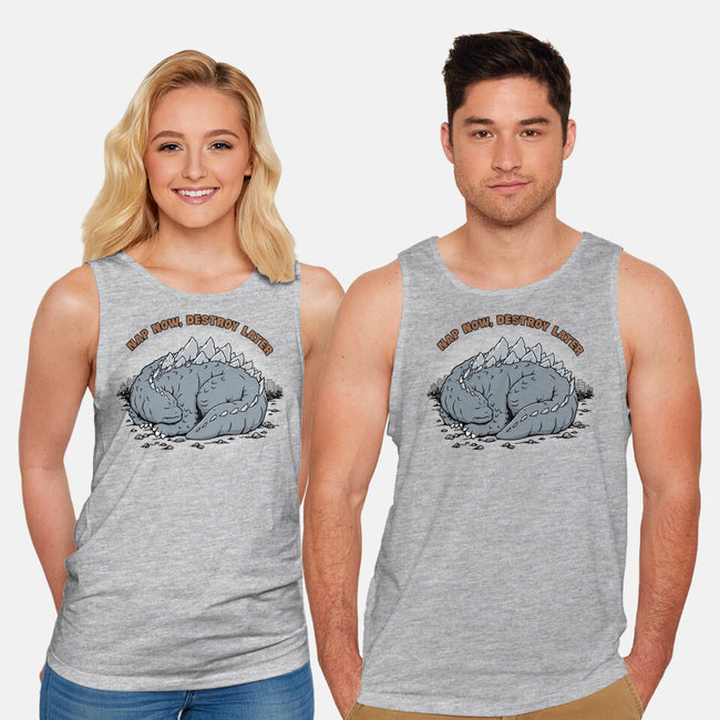 Nap Now Destroy Later-Unisex-Basic-Tank-pigboom