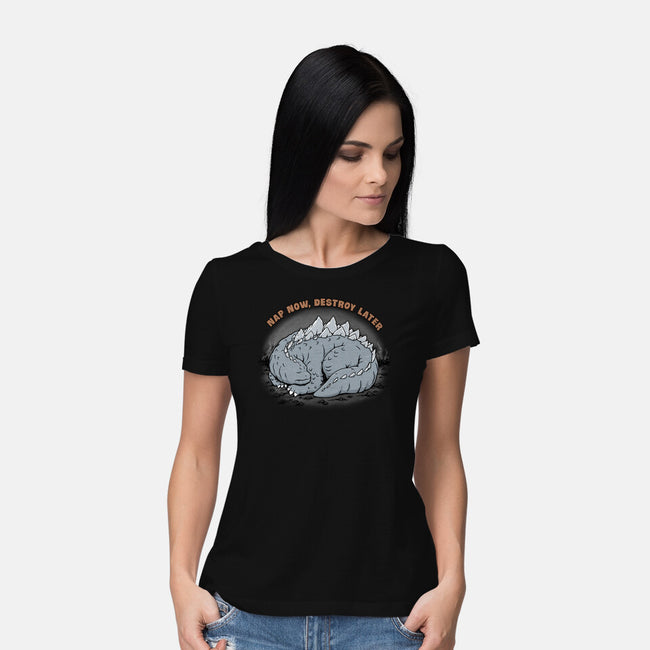 Nap Now Destroy Later-Womens-Basic-Tee-pigboom