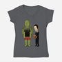 Cosmic Horror Is Cool-Womens-V-Neck-Tee-pigboom