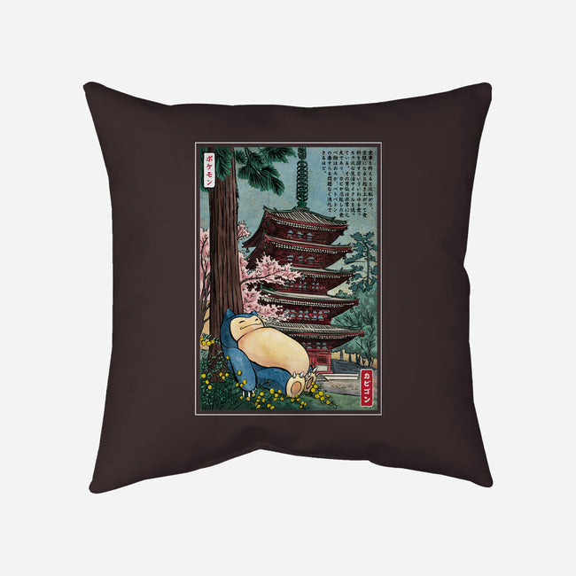 Taking A Nap In Japan-None-Removable Cover-Throw Pillow-DrMonekers