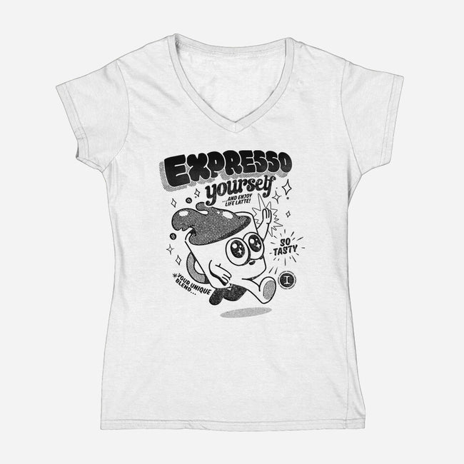 Expresso Yourself-Womens-V-Neck-Tee-ilustrata