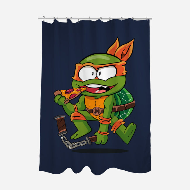 Pizza Turtle Boy-None-Polyester-Shower Curtain-MaxoArt