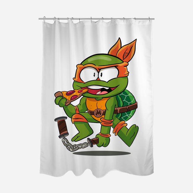 Pizza Turtle Boy-None-Polyester-Shower Curtain-MaxoArt