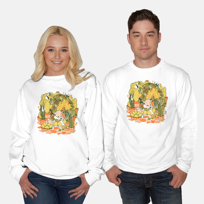 Plants And Chill-Unisex-Crew Neck-Sweatshirt-Estudio Horta