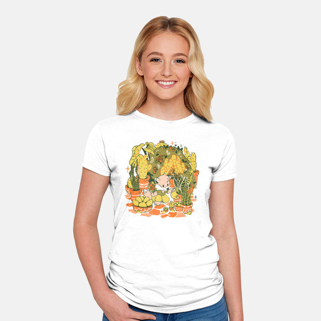 Plants And Chill-Womens-Fitted-Tee-Estudio Horta