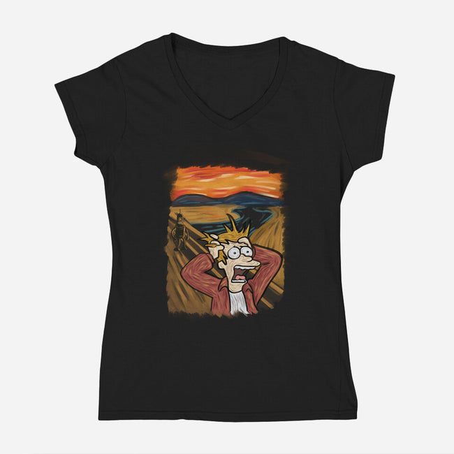 Wrong Time-Womens-V-Neck-Tee-nickzzarto