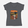 Wrong Time-Womens-V-Neck-Tee-nickzzarto