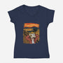 Wrong Time-Womens-V-Neck-Tee-nickzzarto