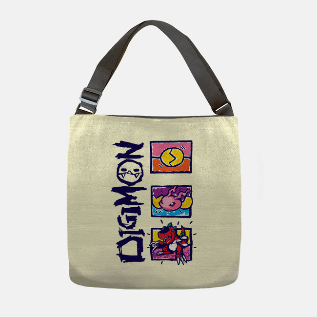 Digital Monsters-None-Adjustable Tote-Bag-dalethesk8er