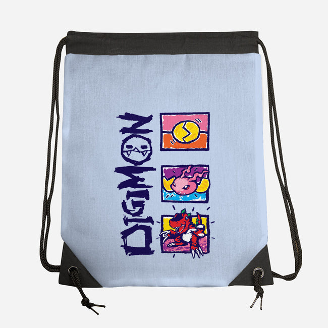 Digital Monsters-None-Drawstring-Bag-dalethesk8er