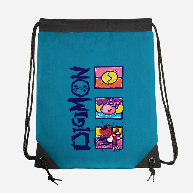 Digital Monsters-None-Drawstring-Bag-dalethesk8er