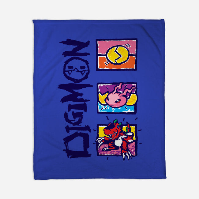 Digital Monsters-None-Fleece-Blanket-dalethesk8er