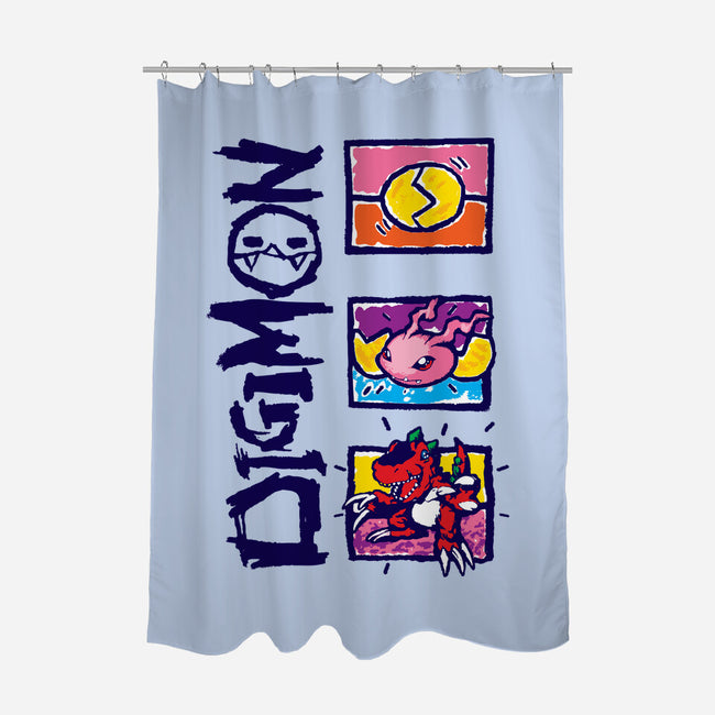 Digital Monsters-None-Polyester-Shower Curtain-dalethesk8er
