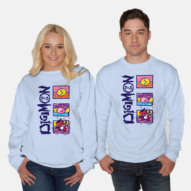 Digital Monsters-Unisex-Crew Neck-Sweatshirt-dalethesk8er