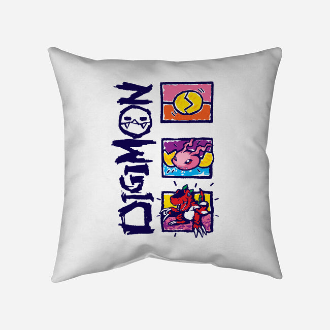 Digital Monsters-None-Removable Cover w Insert-Throw Pillow-dalethesk8er