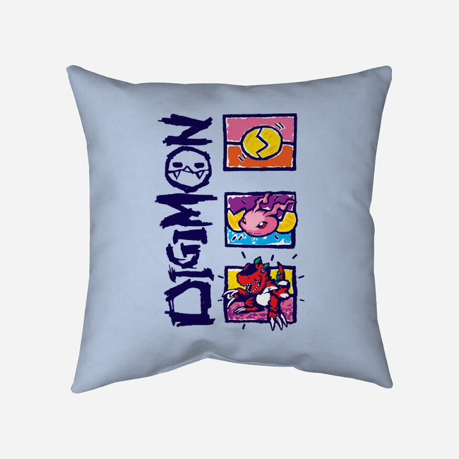 Digital Monsters-None-Removable Cover-Throw Pillow-dalethesk8er