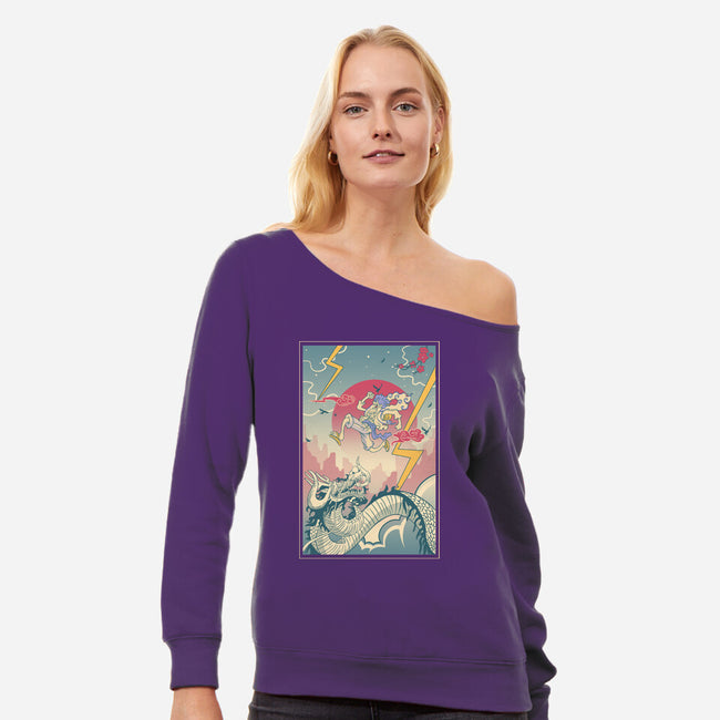 Gear 5 Ukiyo E-Womens-Off Shoulder-Sweatshirt-constantine2454