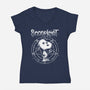 Snoopknot-Womens-V-Neck-Tee-retrodivision