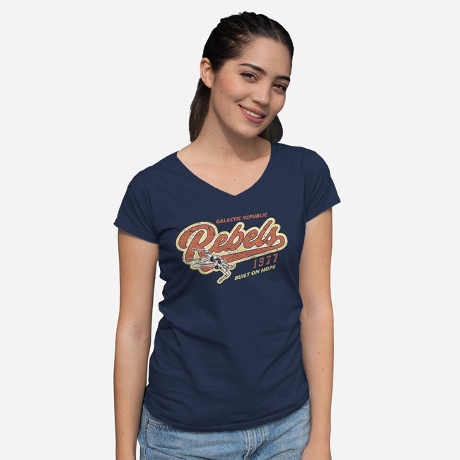 Galactic Rebels-Womens-V-Neck-Tee-retrodivision